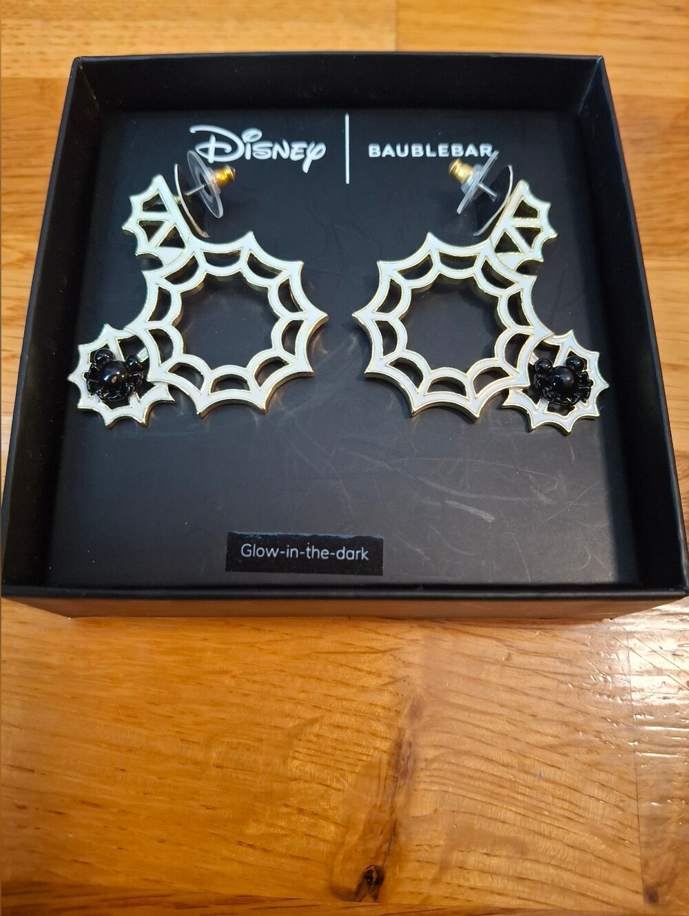 Disney X Baublebar Mickey Mouse Halloween Spider Web Earrings NIB